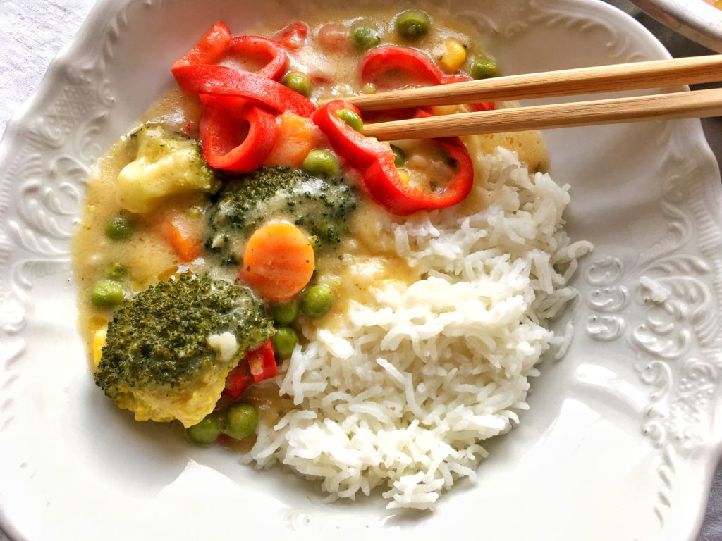 Garam Masala zelenina s rýží